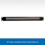 1U 19" Brush Panel Metal Cable Entry Letterbox Plate for Comms Data Cabinet