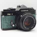 Cosina PM-1 35mm SLR Film Camera Custom Green Floral SMC Pentax-M 50mm f/1.7