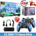 70000+ 256G Retro Games Video Game Console TV Stick 4K HDMI Wireless Controller