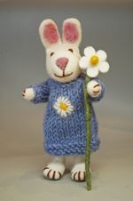 Pachamama Daisy The Rabbit Decoration, Hand Felted, Fair Trade Sourced