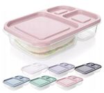 6 x Plastic Lunch Box Bento Box Children Kids Meal Prep Food Containers