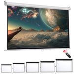 72/84/92/100/120 inch Electric/Manual Pull-Down Projector Screen Home Cinema CD