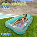 Inflatable Pool Bed Lounger Jumbo Lilo With Giant Pillow Sunbathing Tanning Pool