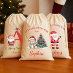 Personalised Christmas Santa Sack with Custom Name - Extra Large 75cm x 49cm