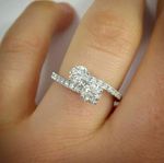 Two Stone 2.30Ct Diamond Solid 14K White Gold Engagement Ring Simulated Size 5.5