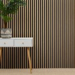 UK Acoustic Decorative Slatted Wall Panel - Natural Oak 2400mm x 600mm