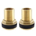 Rierdge 2 Pcs Brass Bulkhead Fitting, 3/8" Female 1/2" Male 3/8"x1/2",