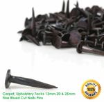 Carpet, Upholstery Tacks 10mm, 13mm, 15mm, 20mm & 25mm Fine Blued Cut Nails Pins