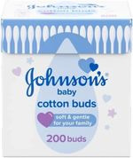 Johnson's Baby Cotton Buds (1 x Pack of 200) Soft & Gentle Ear Buds for Delicate