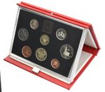 1986 ROYAL MINT UNITED KINGDOM PROOF COIN COLLECTION - RED LEATHER WITH COA