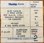 1986 Prince and the Revolution Ticket - Wembley Arena 13/08/86