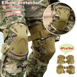 4X Tactical Military Army Elbow & Knee Pads Airsoft Paintball Sports Protection