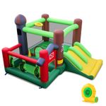 COSTWAY Inflatable Bounce House Kids Castle Slide Bouncer with 680W Blower