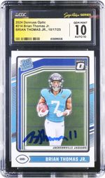 Brian Thomas Jr. Jaguars Signed 2024 Panini Donruss #214 CGC 10/10 Rookie Card