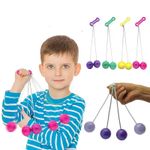 Random Color Clack Balls With Lights Antistress Ball On String Shake Impact
