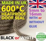 STOVE ROPE DOOR SEAL LOG WOODBURNING STOVE OVEN FIRE BOILER GASKET 4mm-16mm+GLUE