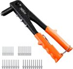 Single Hand Riveter + 40 Rivets Set 4 Heads 2.4 3.2 4.0 4.8mm Rivet Gun TACKLIFE