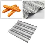 4-Wave Baguette Baking Tray Bread Mold French Loaf Tin Non-Stick Cake Plate Tool
