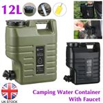 12 Litre Water Carrier Container with Tap Leak Proof Jerry Can Camping Caravan