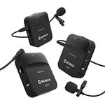 MOMAN C1X 2.4GHz Wireless Lavalier Microphone System for DSLR Smartphone Laptop