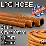 LPG Gas Hose Pipe ISO3821 Liquid Propane Butane Gas Camping Caravan BBQ Orange