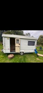 2000 CAROUSEL CLUBMAN TOP SPEC FOLDING CARAVAN MOTOR MOVER AWNING, TOILET