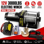 2026 ELECTRIC WINCH 12V 3000LBS SYNTHETIC ROPE & WIRELESS REMOTE WORKSHOP