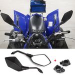 Pair Black Side Mirrors + 7/8" Handlebar Clamps For Yamaha Raptor 700R 450