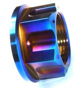 SUZUKI GSXR1000 2001-2025 TITANIUM REAR AXLE SPINDLE FLANGED NUT RACE Burnt Blue