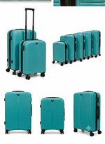 JUSTPACK Shell ABS Spinner Luggage Set, Blue, Lock, Telescopic Handle 5 Pcs Set