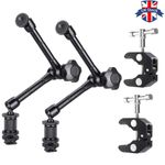 2X 11" Magic Arm Super Crab Clamp For Camera Monitor LED Video Fill Lights