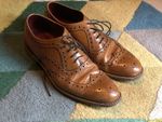 Loake Men's Brown Leather Brogue Lace-Up Dress Shoes UK 7 No Pattern designLoake