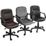 Office Chair Leather Swivel Adjustable Mid-Back Computer Desk Chair Home Work