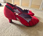 Merlet Women’s Red Suede Dance Shoes EU 37 Medium Heel (1-3 inch)