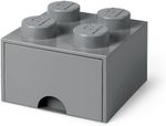 LEGO Brick with 4 Knobs 1 Drawer GREY Storage Box for LEGO Toys Desk Drawer NEW