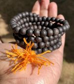 Original Ebony Wood 108+1 Beads 8 mm, Natural Karungali Malai Mala ROSARY