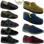DR KELLER MENS SLIPPERS STRAP FLEECE UPPER CASUAL FLEECE LINED WARM CUSHIONED
