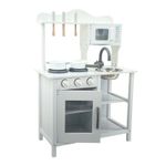 NEW! Childrens Kids Roleplay Wooden Play Kitchen Cooking Playset with Utensils
