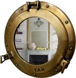 Antique Brass Mirror Porthole 12 Inch Wall Hanging Nautical Home&Bathroom Decor