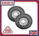 2 x ATV Trailer  22x11x8 Wheel & Tyre 4" PCD with Greese Nipple - NEXT DAY DEL