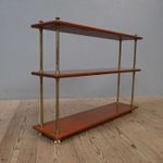 Antique 19th Century Brass & Mahogany Campaign Shelves c1880