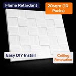 olystyrene Ceiling Tiles 50x50 Bulk Pack 20sqm Trade DIY Panels Cover Artex