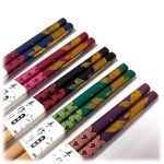 5 Pairs Bamboo Chopsticks Set Traditional Koi Fish Blossom Design Reusable