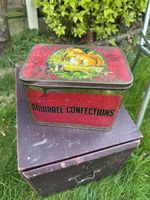 Vintage Squirrel Confections Tin Stockport England Advertising Storage Box