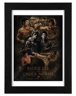 Chuck Norris and Bruce Lee Signed Autograph PHOTO Pre Print 6x4/A4/ Framed