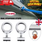 2-8x Stainless Steel Awning Rail Stoppers 6mm Stops Motorhome Campervan Caravan