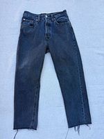 Levi's 501 Black Denim Jeans 26x26 Button Fly Raw Hem Cotton