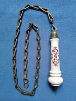 Vintage Antique ceramic toilet pulley & brass chain