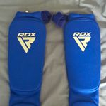 RDX Blue Shin Guards & Instep Protectors Pair for Adult Martial Arts Training S