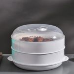 ROUND COOKWARE OVEN STEAMER COOKING CONTAINER MICROWAVE SPECIAL PLASTIC STEAMER